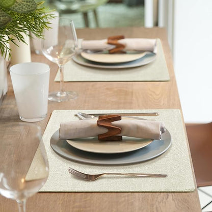 homing Cream Cloth Placemats Set of 12 – Cotton Linen Blend Washable Farmhouse Dining Table Mats for Indoors & Outdoors, Easy to Clean, 13 x 19 Inch