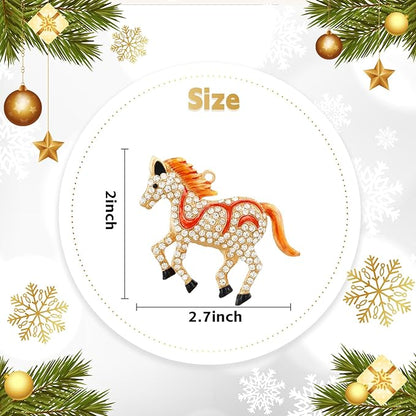 WhatSign Horse Christmas Ornament - Metal Farmhouse Animal Ornament With Rhinestones for Christmas Tree, Holiday Decorations, Keepsakes, Gifts for Women Girls