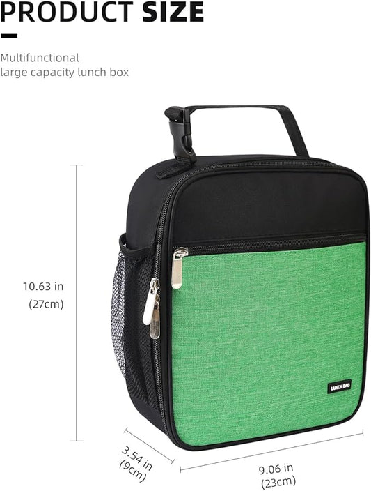 Lunch box Lunch bag for men women Insulated Lunchbox Lunch bags for Work Picnic Travel (Thicken green)