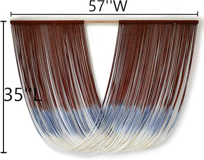 Flber Large Macrame Wall Hanging Dyed Boho Wall Decor Yarn Wall Art Living Room Bedroom Home Room Decor 57" W x 35" L