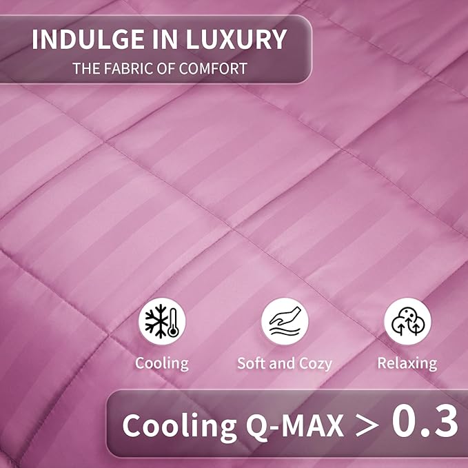 Weighted Blanket for Adult,25lbs Heavy Weighted Blanket 80"x87" Breathable Cooling Summer Blankets, Ultra Soft Cotton Comfort Throw Blanket with Glass Beads for All-Season (Pink)