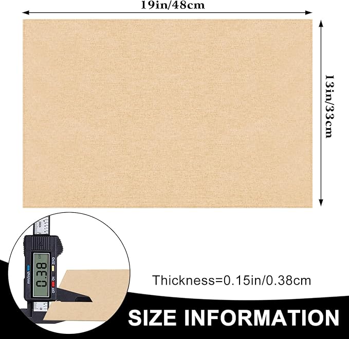 Cloth Placemats Set of 6, Cotton Linen Blend Machine Washable Durable Linen Table Mats, Heat Resistant Placemats Wrinkle Free Place Mats for Dining Table, Easy to Clean (Beige, 6)