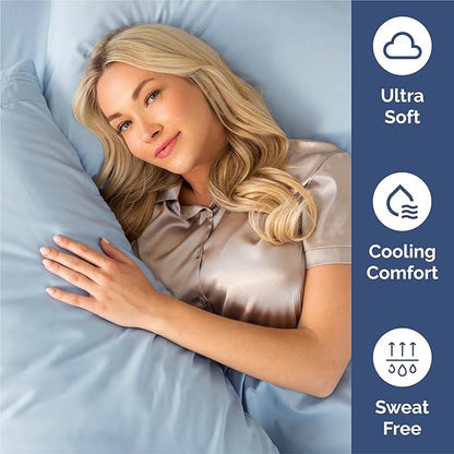 King Size 4 Piece Sheet Set - Comfy Breathable & Cooling Bed Sheets Set - Hotel Luxury Bedding for Women, Men, Kids & Teens - Deep Pockets, Easy-Fit, Super Soft & Wrinkle Free - Oeko-Tex - Sky Blue
