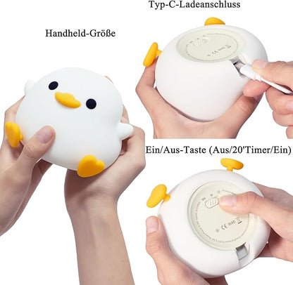 Duck Night Light, Cute Duck Gifts for Girl, Duck Lamp Gifts Dorm Decor Lamp for Nursery, ABS+SIL, Touch Control, Portable and Rechargeable Dimmable, Birthday Gifts for Boys Girls (DoDo Duck)