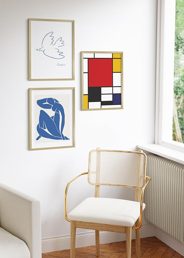 HAUS AND HUES 18x24 Gold Metal Picture Frames - Features Premium Aluminum, Vertical & Horizontal Hang, Shatterproof Plexiglass - Perfect for Home, Room, Office (18x24 in, Gold, Set of 3)