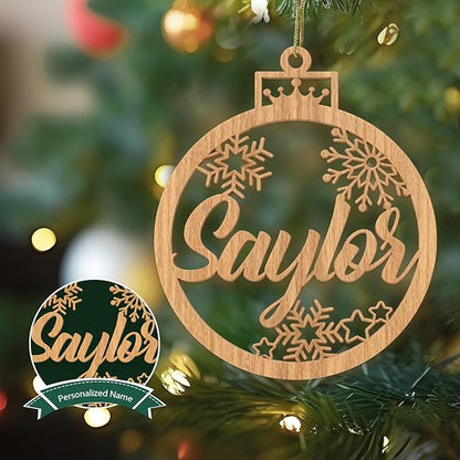 Personalized Name Ornaments for Christmas Tree-Personalized Wooden Christmas Ornaments 2025, Personalised Ornaments for Christmas Tree & 1-5 Styles
