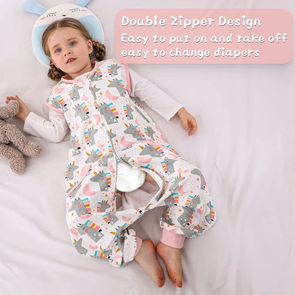 WONDAY Baby Toddler Sleep Sack, Sleep Sack 3t-5t, Sleep Sack Baby Wearable Blanket, Baby Sleep Sacks with Feet, Sleeveless Soft Sleep Sacks for Baby Boys or Girls