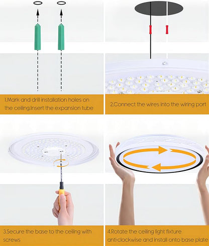 20 Inch Large LED Flush Mount Ceiling Light, 2700K-6500K Dimmable LED Ceiling Light Fixture with Remote, 70W 8900lm Round Modern Ceiling Lamp for Bedroom, Living Room, Hallway (White)