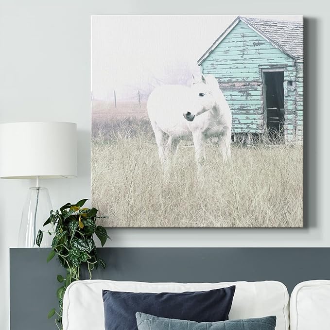 Colorful Animals Painting Wall Art on Canvas Modern Abstract Artwork, High Key Horse I Wall Art, Ready to Hang, 40'' x 40''