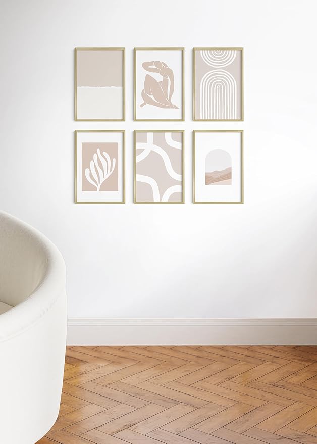 HAUS AND HUES 12x18 Gold Metal Picture Frames - Features Premium Aluminum, Vertical & Horizontal Hang, Shatterproof Plexiglass - Perfect for Home, Room, Office (12x18 in, Gold, Set of 6)