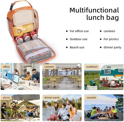 Lunch box Lunch bag for men women Insulated Lunchbox Lunch bags for Work Picnic Travel (Orange)
