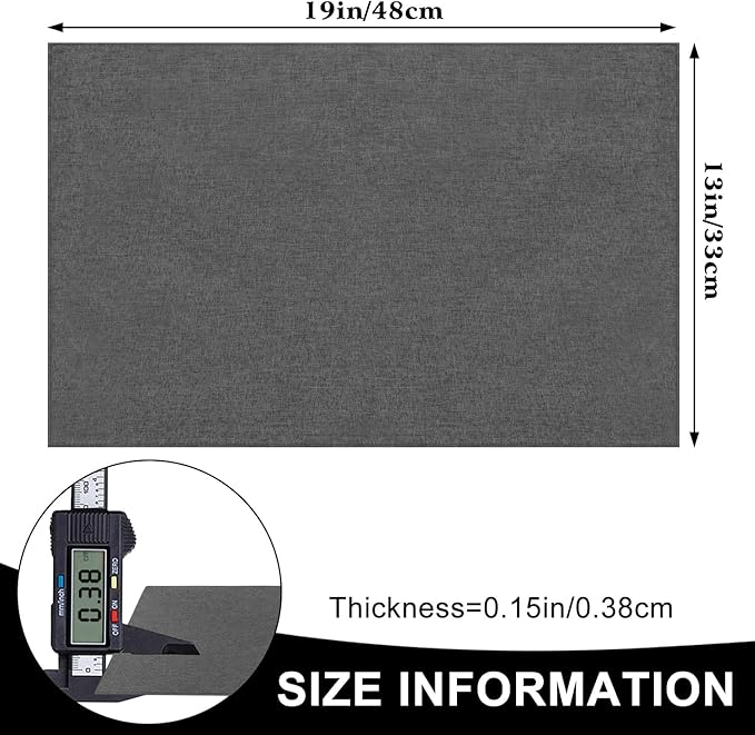 Cloth Placemats Set of 6, Cotton Linen Blend Machine Washable Durable Linen Table Mats, Heat Resistant Placemats Wrinkle Free Place Mats for Dining Table, Easy to Clean (Dark Grey, 6)