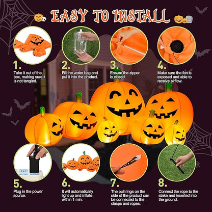7.5FT Halloween Inflatables Outdoor Decorations Pumpkin, Halloween Decorations Blow Ups Pumpkin Decor for Yard,Party,Garden