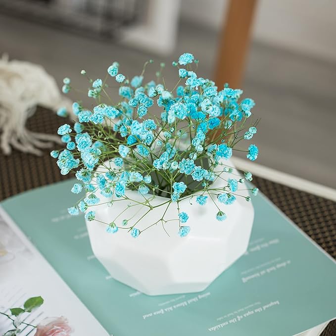 4-In Honeycomb White Ceramic Table Vase - Modern, Bohemian and Minimalist Decorative Centerpiece for Weddings, Dining & Living Rooms, Offices, Coffee Tables, and Interior Design Accessories