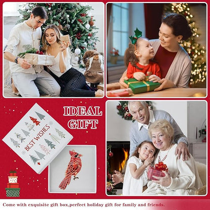 WhatSign Cardinal Christmas Ornaments - Metal Red Ornament for Christmas Tree Party Decor Bird Hanging Keepsake Gifts for Women