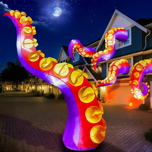 Max Fun 1pc Halloween Inflatables Decorations Inflatable Octopus Tentacles Outdoors Decorations with LED Lights Built-in Blow Up Yard Decoration for Outdoor Garden Lawn (Tentacles - A)