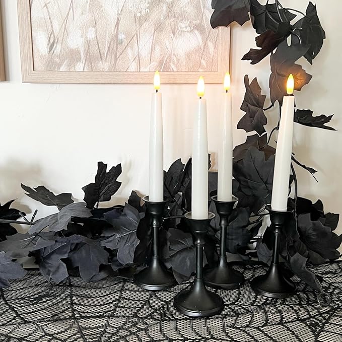 CQURE 3 Pack Black Fall Leaf Garland, Halloween Garland Hanging Vines Artificial Fall Maple Leaves Thanksgiving Decor for Home Wedding Fireplace Party