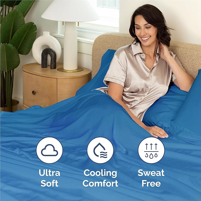 CGK Linens Split King 7 Piece Sheet Set - Cooling Sheets for Hot Sleepers - Hotel Luxury Bedding Set with 8-16 Inch Deep Pockets - 1 Flat & 2 Fitted & 4 Pillowcases - Soft & Wrinkle Free - Split King