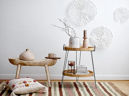 Creative Co-Op Handmade White Coral Shaped Paper & Metal Wall Décor (Set of 3 Sizes)