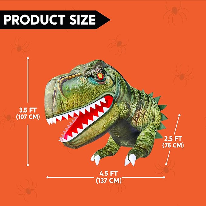 Joiedomi 4.5 FT Tall Inflatable Halloween Window Decorations, Halloween Inflatables Outdoor Decorations, Dinosaur Blow Up Decor Outside for Window Yard Decor