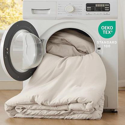 Bedsure Queen Size Comforter Set, Sand Soft Prewashed Bedding for All Seasons, 3 Pieces GentleSoft™ Warm Down Alternative Bed Set, 1 Lightweight Comforter (90"x90") and 2 Pillowcases (20"x26")
