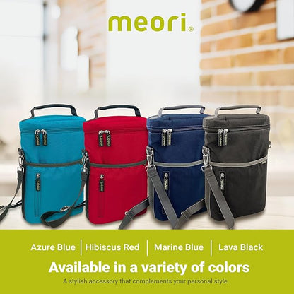 meori 2-Bottle Insulated Wine Tote | Marine Blue Solid