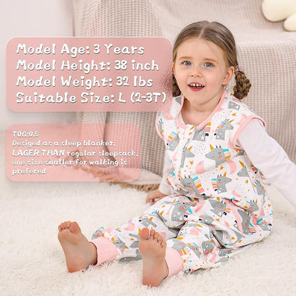 WONDAY Baby Toddler Sleep Sack, Sleep Sack 3t-5t, Sleep Sack Baby Wearable Blanket, Baby Sleep Sacks with Feet, Sleeveless Soft Sleep Sacks for Baby Boys or Girls