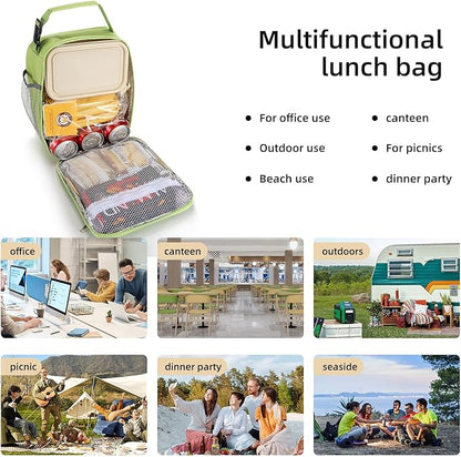 Lunch box Lunch bag for men women Insulated Lunchbox Lunch bags for Work Picnic Travel (Light green)