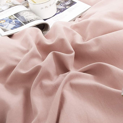 Wellboo Blush Pink Comforter Set California King Solid Pink Bedding Comforters Cal King Women Girls Dusty Pink Quilts Modern Plain Bean Red Blankets Soft Luxury Dream Pink Bedding Plain Pink Comforter