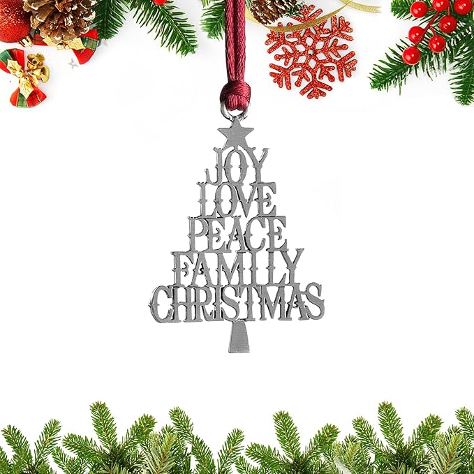 Christmas Ornaments, 2025 Solid Pewter Christma Tree Ornament Handcrafted Metal DIY Hanging Craft Collectibles for Xmas Trees Home Party Party Gifts (Christmas Tree)