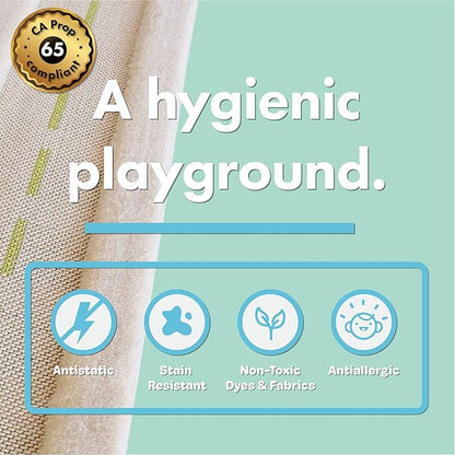 IVI Thick 3D Childrens Play Mat & Rug in A Colorful Town Design for Kids with Soccer Field, Car Park & Roads, Blue, 32 x 45 inches