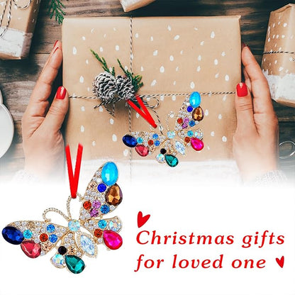 PETCEE Metal Butterfly Christmas Ornaments 2025 Monarch Butterfly Christmas Tree Ornaments Decorations Colorful Butterflies Keepsake Hanging Ornaments Gifts for Her Women Girls Mom Sisters Grandma