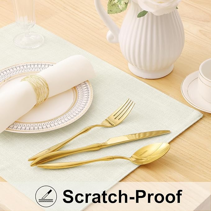 homing Cream Cloth Placemats Set of 12 – Cotton Linen Blend Washable Farmhouse Dining Table Mats for Indoors & Outdoors, Easy to Clean, 13 x 19 Inch