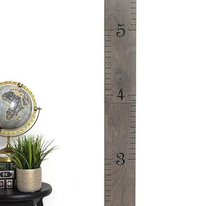 Wooden Growth Chart for Wall - Height Growth Chart for Kids, Kid Height Wall Chart, Height Measurement for Wall, Height Chart for Kids - Love Grows Here, Skinny Grey (63""x5.75"")
