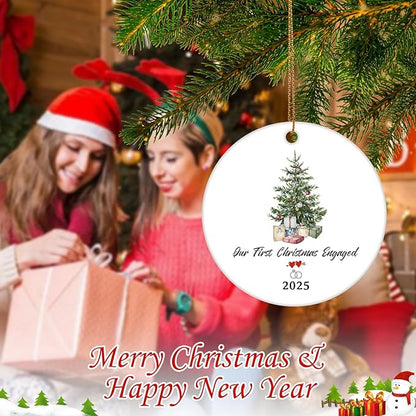 Engaged Ornaments Christmas Tree Ornaments, Engagement Ornament 2025, Our First Christmas Engaged Ornament for Couples