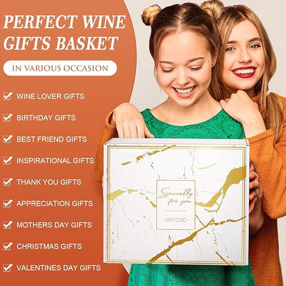 Birthday Gifts for Women Men - Inspirational Gifts For Women, Best Friend, Graduation, Wine Lovers, Mothers Day Gifts For Mom - Insulated Wine Tote Bag Wine Carrier with Tumblers and Wine Accessories