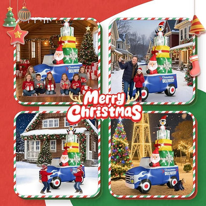 Christmas Decorations Outdoor Inflatables 10FT Christmas Car with Gift Package Inflatable Decor with Build-in LEDs Blow Up for Christmas Party Indoor Outdoor Yard Garden Lawn Patio