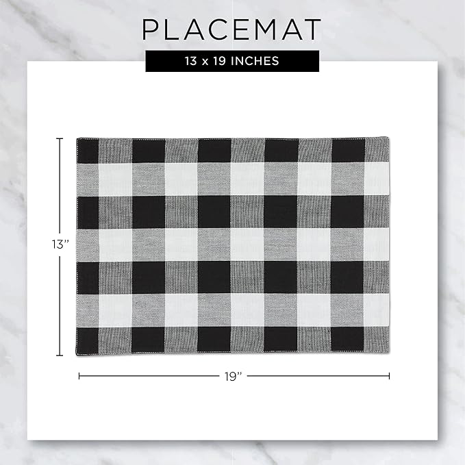 DII Variegated Tabletop Collection, Placemat Set3x19, Light Blue, 6 Piece