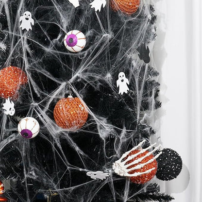 3.15" Christmas Ball Ornaments Glitter Shatterproof Christmas Tree Ornaments Sequin Xmas Hanging Balls Decorations for Wedding Party Holiday(Orange)