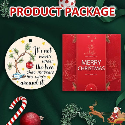 Tree Quote 2 Christmas Tree Ornaments, Funny Christmas Ornaments 2025, Ceramic Christmas Tree Ornaments for Family Friends, Cute Holiday Hanging Decor, Sentimental Xmas Gift Keepsake