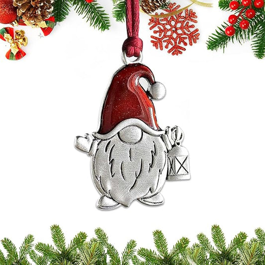 Christmas Ornaments, 2025 Solid Pewter Christmas Tree Ornament Handcrafted Metal DIY Hanging Craft Collectibles for Xmas Trees Home Party Party Gifts (Santa Gnome)