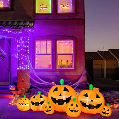 8 FT Halloween Inflatable Pumpkins Decorations Halloween Blow Up LED Lights Decor Outdoor Indoor Holiday Decorations, Decoration Autumn, Lawn Inflatables Home Family Outside