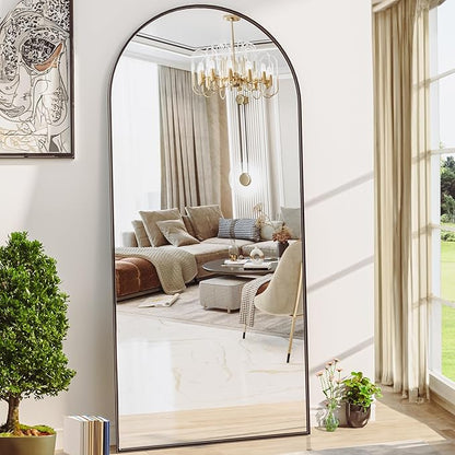 Antok Arched Full Length Mirror, 76"x34" Arched Floor Mirror, Glassless Mirror Full Length with Stand, Floor Mirrors Freestanding, Wall Mounted Mirrors for Bedroom Living Room, Black