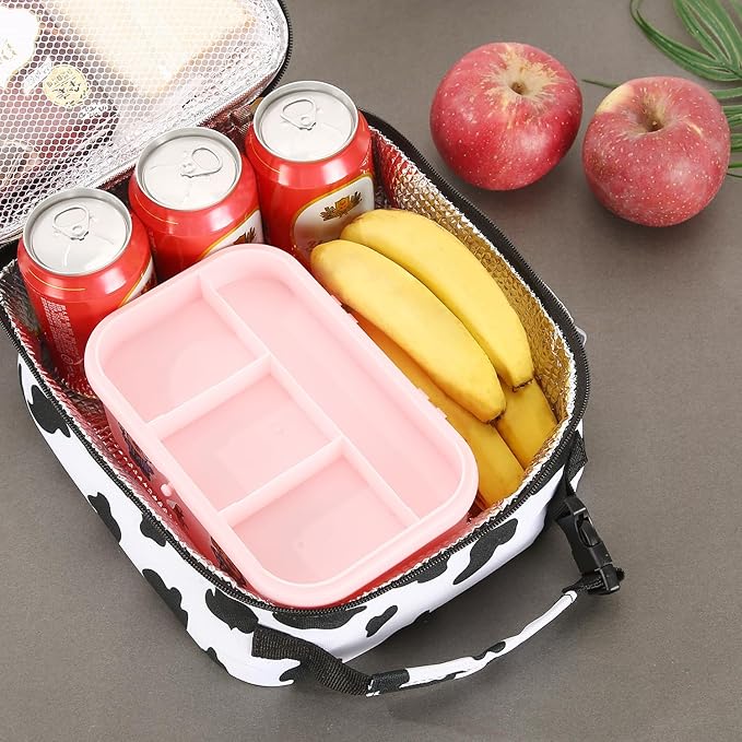 Lunch box Lunch bag for men women Insulated Lunchbox Lunch bags for Work Picnic Travel (Cow)
