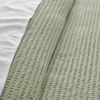 Levtex Home - Cloud Waffle Comforter Set - King Comforter + Two King Pillow Cases - Waffle Weave - Desert Sage - Comforter (106 x 94in.) and Pillow Case (36 x 20in.) - Cotton