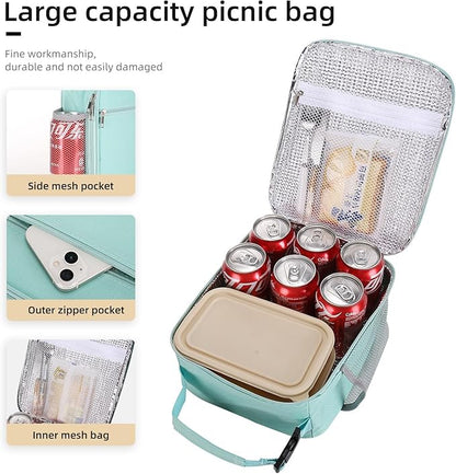 Lunch box Lunch bag for men women Insulated Lunchbox Lunch bags for Work Picnic Travel (baby blue)