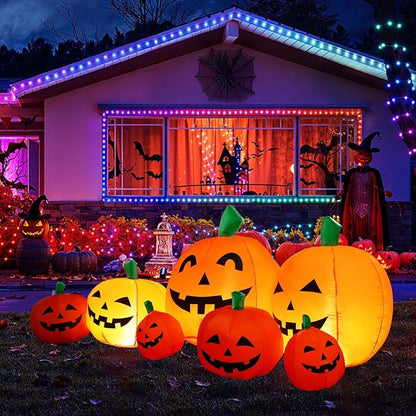 Sizonjoy 7 Ft Halloween Blow up Inflatable Pumpkin Decoration-Lighted Halloween Inflatable Pumpkin for Home Yard Garden Indoor and Outdoor Decoration