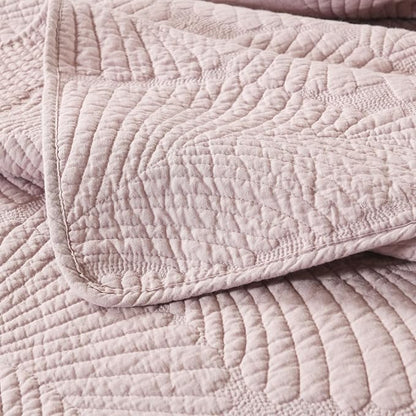 mixinni 3-Piece Modern Style Leaf Quilt Set Soft Cotton Bedspread Coverlet Set, Perfect for Him and Her (3pcs, Queen Size)