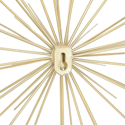 Deco 79 Metal Starburst 3D Long Spike Wall Decor, Set of 3 6", 9", 12"W, Gold