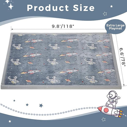 MAXYOYO Baby Play Mat, 1.2" Thick Memory Foam Soft Padded Carpet with Non-Slip Backing, Japanese Tatami Rug Living Room for Kids Toddler Children Nusery